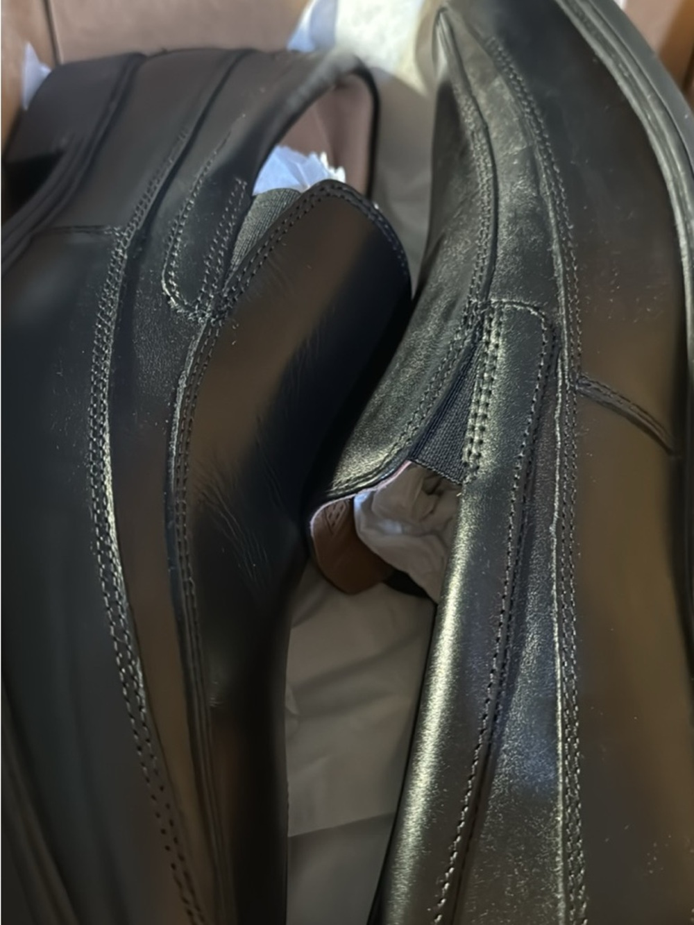 Clarks Black Leather Slip-On Dress Loafers